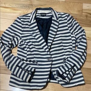 RW&CO. Navy and White Striped Blazer